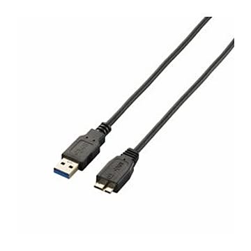 (まとめ)エレコム 極細USB3.0ケーブル(A-microB) USB3-AMBX20BK【×3セット】