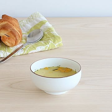 白山陶器 白磁千段 汁碗 12cm