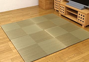 純国産 6枚1セット ユニット畳 シンプルノア 82×82×1.7cm 軽量タイプ ブラウン
