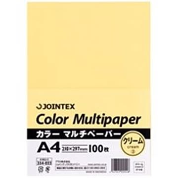 ジョインテックス カラーペーパー/コピー用紙 マルチタイプ A4 100枚×24冊入り クリーム A181J-3