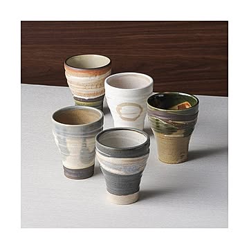 （まとめ）土物フリーカップ5P【×2セット】