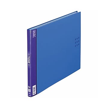 （まとめ）ライオン事務器 クリアーブック(ノイル)B4ヨコ 20ポケット 背幅14mm ブルー CR-21En 1冊 【×5セット】
