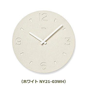 珪藻土の時計　描き落とし　NY-21-03 メトロポリタンギャラリー Lemnos