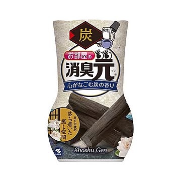 （まとめ）小林製薬 お部屋の消臭元心がなごむ炭の香り 400ml 1セット（3個）【×5セット】