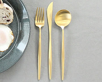 クチポール ムーンマット ゴールド ディナー3点セット Cutipol MOON MATT GOLD