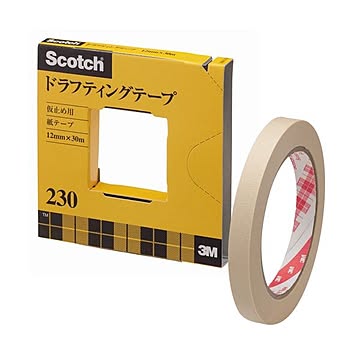 (まとめ) 3M スコッチ ドラフティングテープ 230 大巻 12mm×30m 230-3-12 1巻  【×10セット】