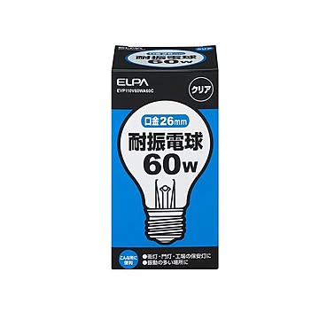 （まとめ） ELPA 耐震電球 60W E26 クリア EVP110V60WA60C 【×25セット】