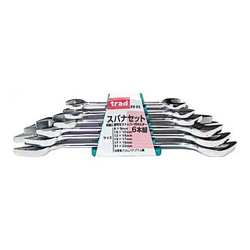 (業務用3セット) TRAD スパナセット 【6本組×3セット】 8〜23mm #8-23 〔DIY用品/大工道具〕