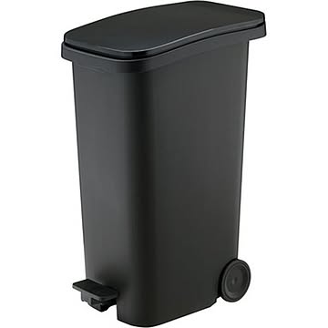 31L ブラック ペダルダストボックス ふた付き キャスター付き 幅25.5cm
