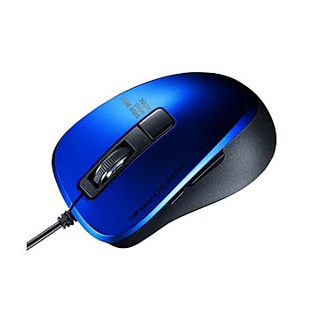 サンワサプライ 静音有線ブルーLEDマウス（5ボタン） ブルー MA-BL156BL