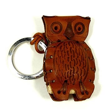 LA CUOIERIA（ラ・クオイエリア） ハンドメイド 本革 キーホルダー フクロウ