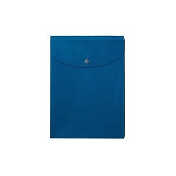 （まとめ）プラス ポケット付エンベロープ 縦型マチ付 青【×20セット】