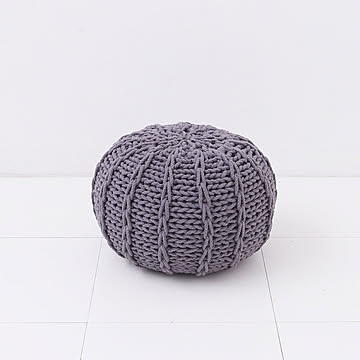 Jasleen Overseas ニットプフクッションオットマン ニュートラルグレー Sサイズ