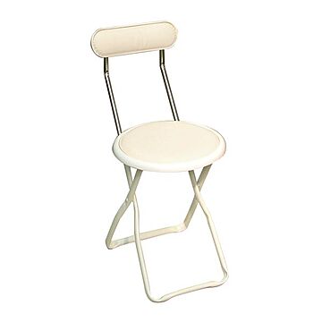日本製 スチール 折りたたみ椅子 6脚セット バニラホワイト×ミルキーホワイト 幅32cm