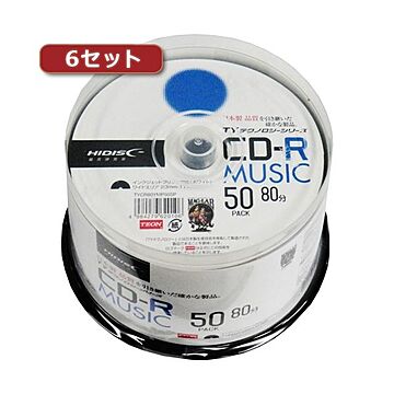 6セットHI DISC CD-R（音楽用）高品質 50枚入 TYCR80YMP50SPX6