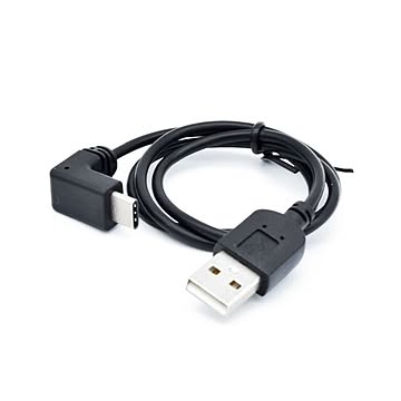 （まとめ）日本トラストテクノロジー 3.0A急速充電／通信対応 垂直L型TypeCケーブル （ブラック） JSC-008BK【×5セット】