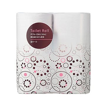 TANOSEE リサイクルトイレットペーパー ダブル 45m 1パック 8ロール 20セット
