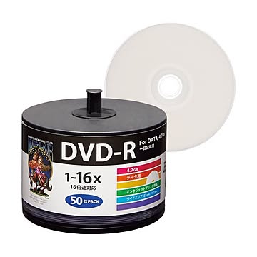 （まとめ）ハイディスク データ用DVD-R4.7GB 1-16倍速 ホワイトワイドプリンタブル 詰め替え用 HDDR47JNP50SB21パック(50枚) 【×3セット】