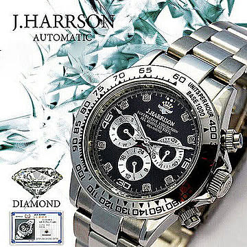J.HARRISON 8石天然ダイヤモンド付自動巻&手巻き時計 JH-014DS 管理No. 4582263141431