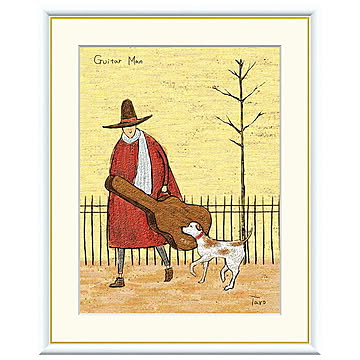 額絵 ギターマン 橋北太郎 42x34cm 三幸