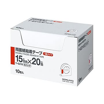 コクヨ 両面紙粘着テープ お徳用パック15mm×20m カッター付 T-E215 1セット（50巻：10巻×5箱）