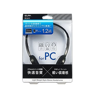 （まとめ） ELPA ライトオーバーヘッドホン 1.2m RD-NA12 【×10セット】