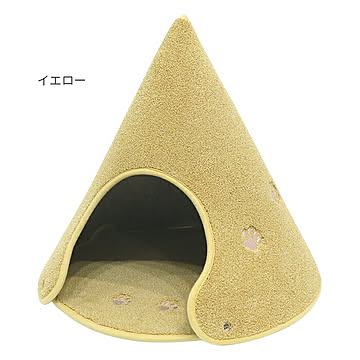 ラグタス 組立式 ペットハウス Mサイズ 幅48x奥行48x高さ45cm イエロー