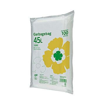 （まとめ）TANOSEE ゴミ袋エコノミー 半透明 45L 1パック（100枚）【×10セット】