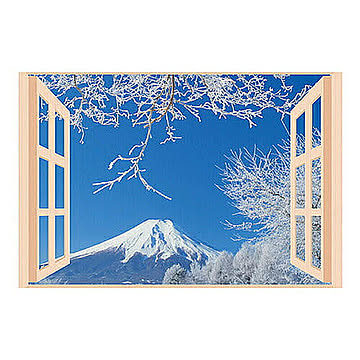 昭プラ お風呂のポスター 四季彩 雪富士 8095654 管理No. 4560486510807