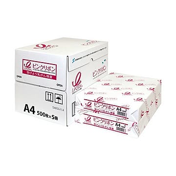 まとめ日本製紙 ピンクリボンPPC A464g/m2 01A58Q3A4 1箱2500枚:500枚×5冊 ×3セット