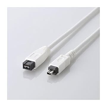 （まとめ）エレコム FireWireケーブル（9ピン-4ピン） IE-941WH【×2セット】