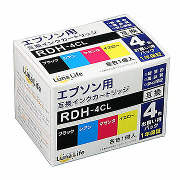 エプソン用 RDH-4CL 互換インクカートリッジ 4本セット 管理No. 4582458926676
