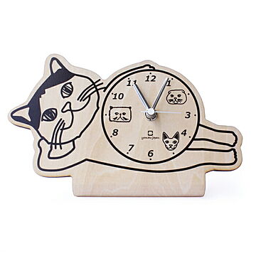ヤマト工芸 stand clock CATS 時計 置き時計 北欧 ネコ ねこ 猫 動物 木製 日本製 職人の手作り