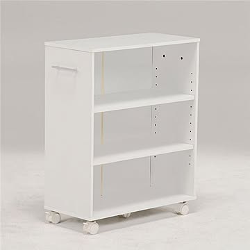シンプル マガジンラック/雑誌収納 キャスター付き 組立品 〔リビング ダイニング 書斎 店舗〕【代引不可】