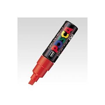 （まとめ） 三菱鉛筆 ユニ ポスカ 太字角芯（8.0mm） PC-8K.15 赤 1本入 【×10セット】