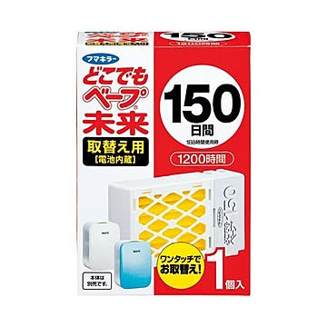 （まとめ）フマキラー どこでもベープ未来150日 取替え用×5セット