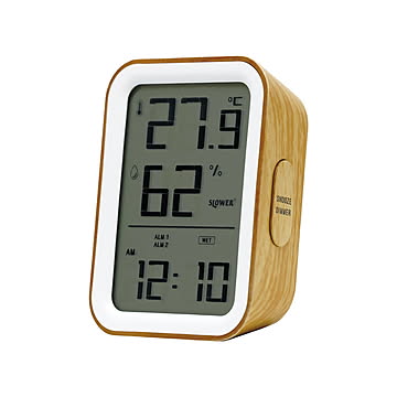 SLOWER スロウワー LCD HYGROTHERMOGRAPH CLOCK Paz ハイグロサーモグラフクロック パス / 温湿度計 デジタル表示 室温アラート 12/24時表示 室温 温度 湿度