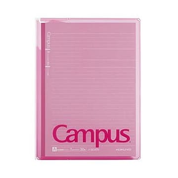 （まとめ）コクヨ キャンパスカバーノート（プリント収納ポケット付き）セミB5 A罫 30枚 ピンク ノ-623A-P 1セット（5冊）【×5セット】