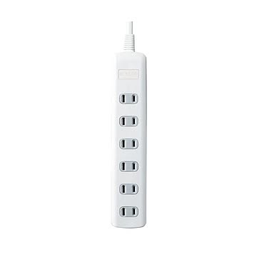 （まとめ） エレコム 雷ガードタップ6個口T-K1A-2625WH 2.5m×5セット