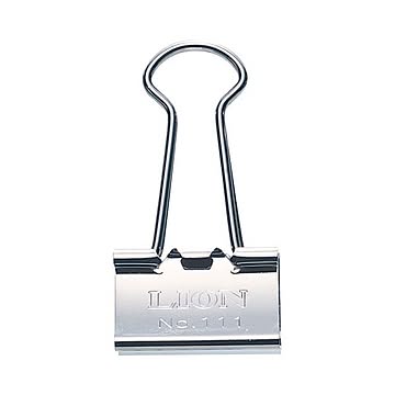 (まとめ) ライオン事務器 バインダークリップニッケルメッキ 中 口幅25mm No.111N 1箱（10個） 【×30セット】