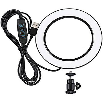 撮影用リングLED フリーダム FPUL378 外径160mm LEDリングライト自撮り USBライト led リングライト 撮影 卓上 三脚 卓上ライト USB給電 自撮りライト 自撮り