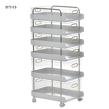 フェミニ ワゴン 6段 組立式 ONLS0382 幅320x奥行370x高さ760mm B.Bファニシング