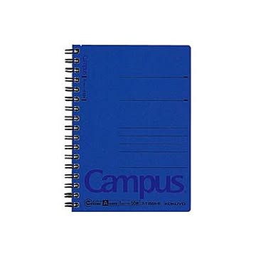 （まとめ）コクヨ キャンパスツインリングノート（色厚表紙）A6 A罫 50枚 青 ス-T158A-B 1セット（5冊）【×10セット】