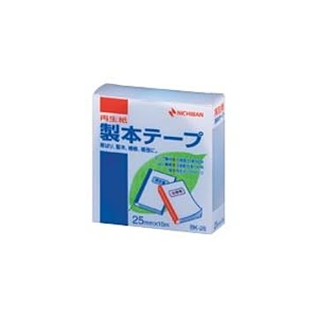 （まとめ） ニチバン 製本テープ〈再生紙〉 25mm幅 BK-2532 パステルブルー 1巻入 【×5セット】