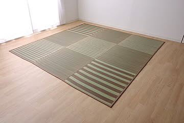 い草ラグ 6畳 ブラウン 約240×320cm ウレタン8mm