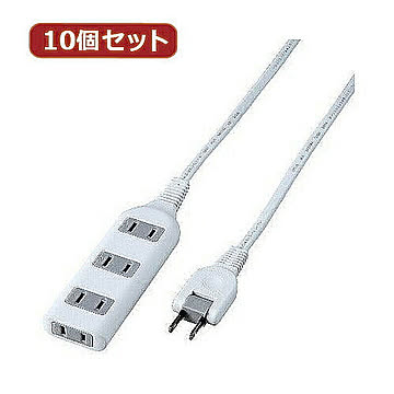 YAZAWA 10個セット耐トラ付タップ4個口 Y02S402WHX10 管理No. 4560352867998
