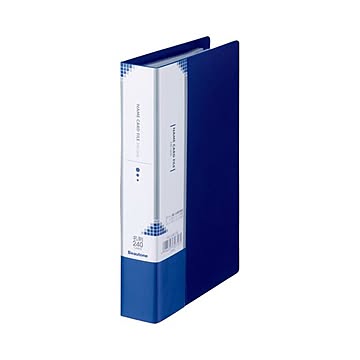 (まとめ) ビュートン 名刺ホルダー H192×W115×D30mm 240名用 ヨコ入れ ダークブルー INC-240-DB 1冊  【×30セット】