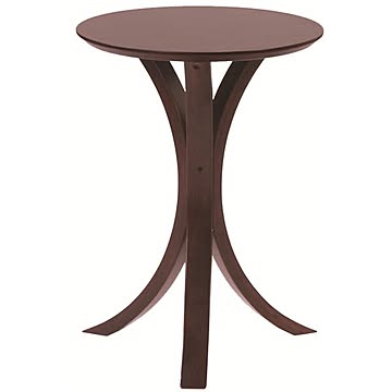 ブラウン 丸型サイドテーブル 木製 高さ54.5cm NET-410BR