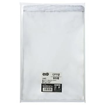 （まとめ） TANOSEE OPP袋 フタ・テープ付 B5用 195×270+40mm 1パック（100枚） 【×10セット】