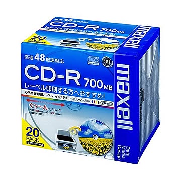 （まとめ） マクセル データ用CD-R 700MB ワイドプリンターブル 5mmスリムケース CDR700S.WP.S1P20S 1パック（20枚） 【×3セット】